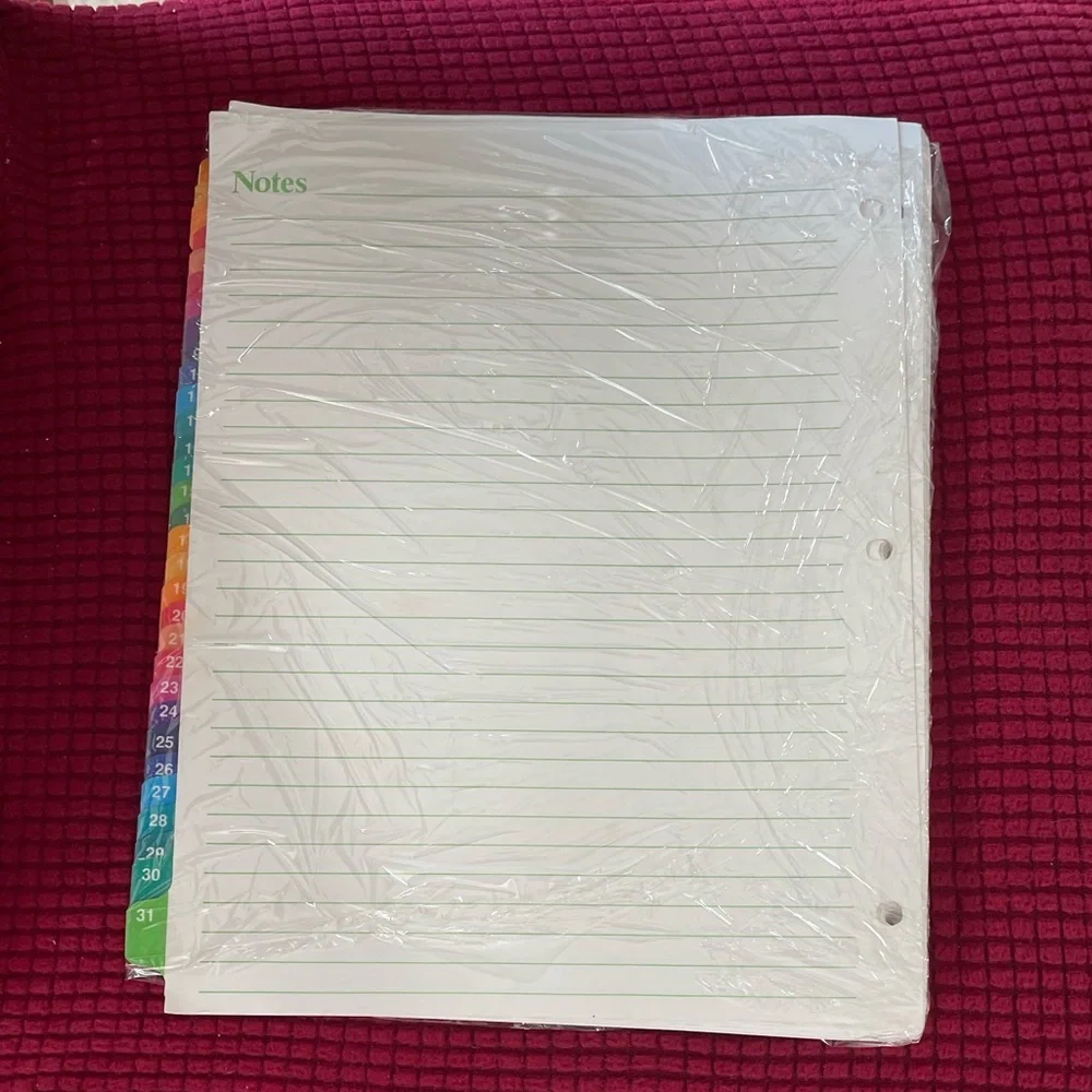 EUC “31-tab Dividers” Multicolor Tabs, 1 Set for 3 Ring Binders